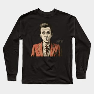 johnny cash funny illustration Long Sleeve T-Shirt